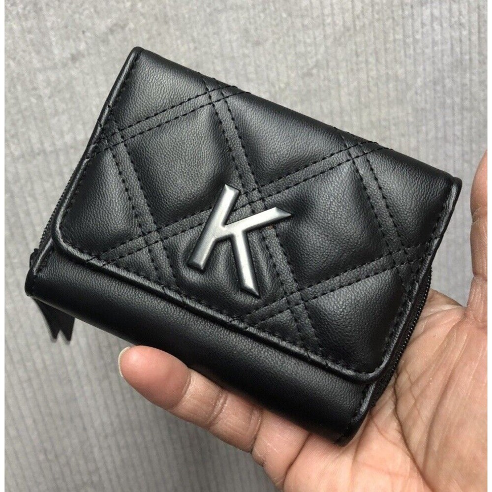 Primark Wallet Small Black Faux Leather K Initial